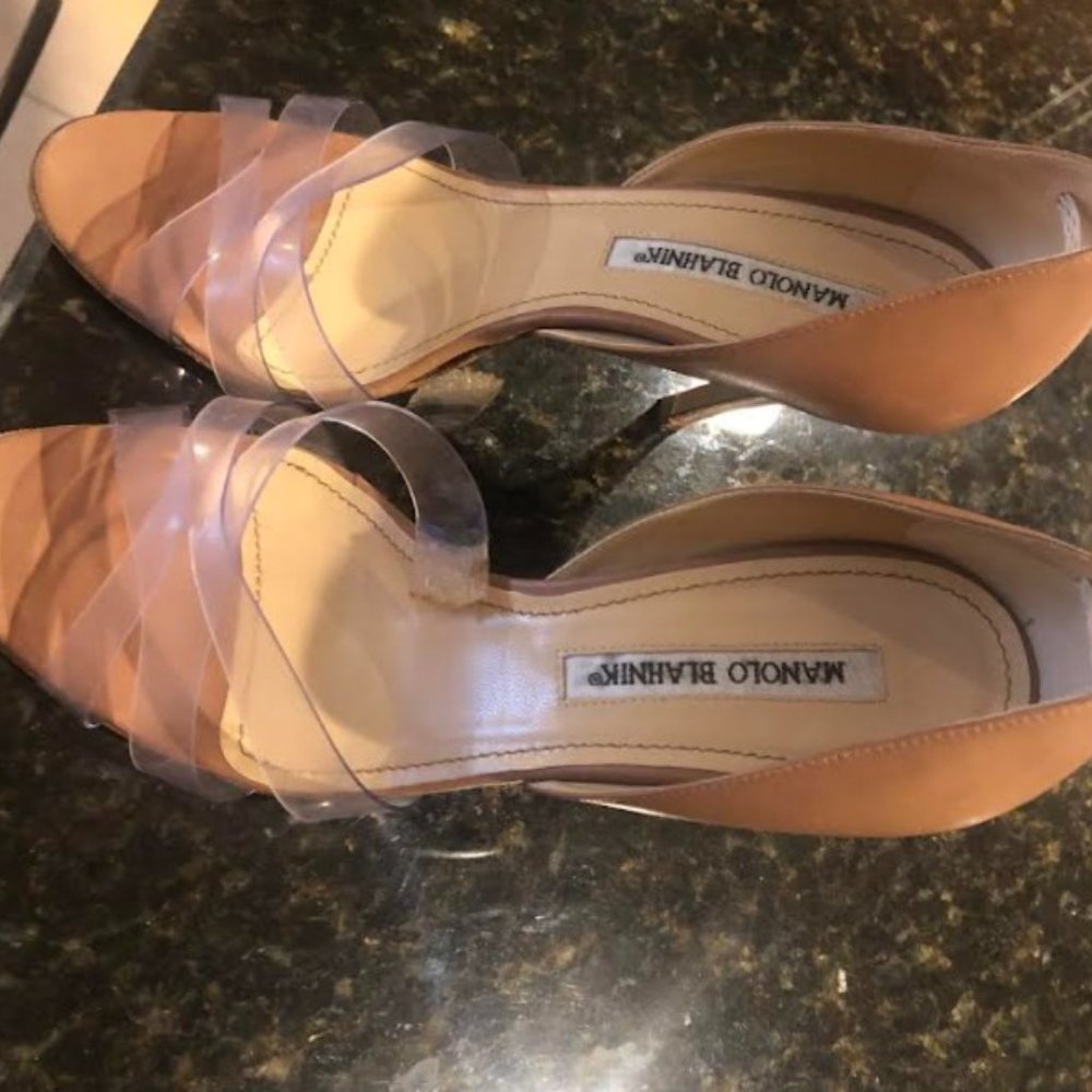 MANOLO BLAHNIK d’ORSAY Clear Strap